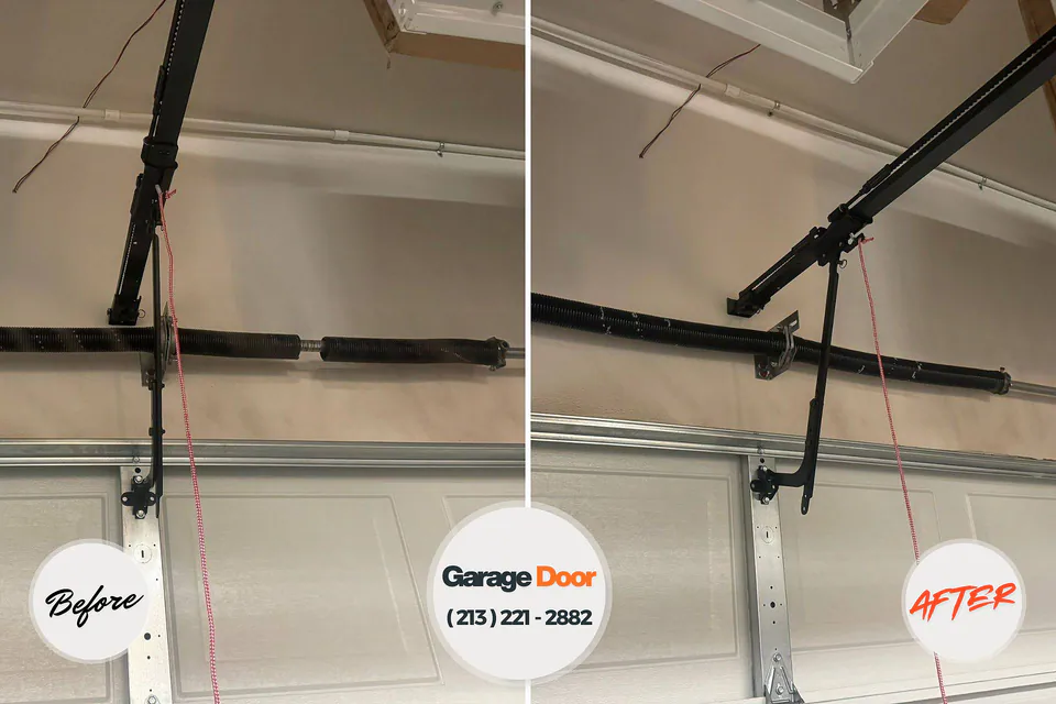 Before and after: garage door repair Cashion, OK